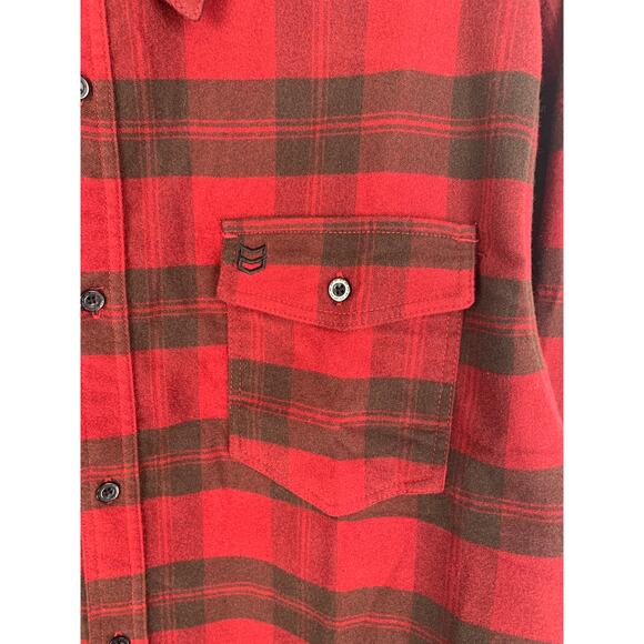 MTN OPS Tamarack Tech Button Up Flannel Shirt Mens 2XL Brick Red Long Sleeve New - Picture 3 of 10